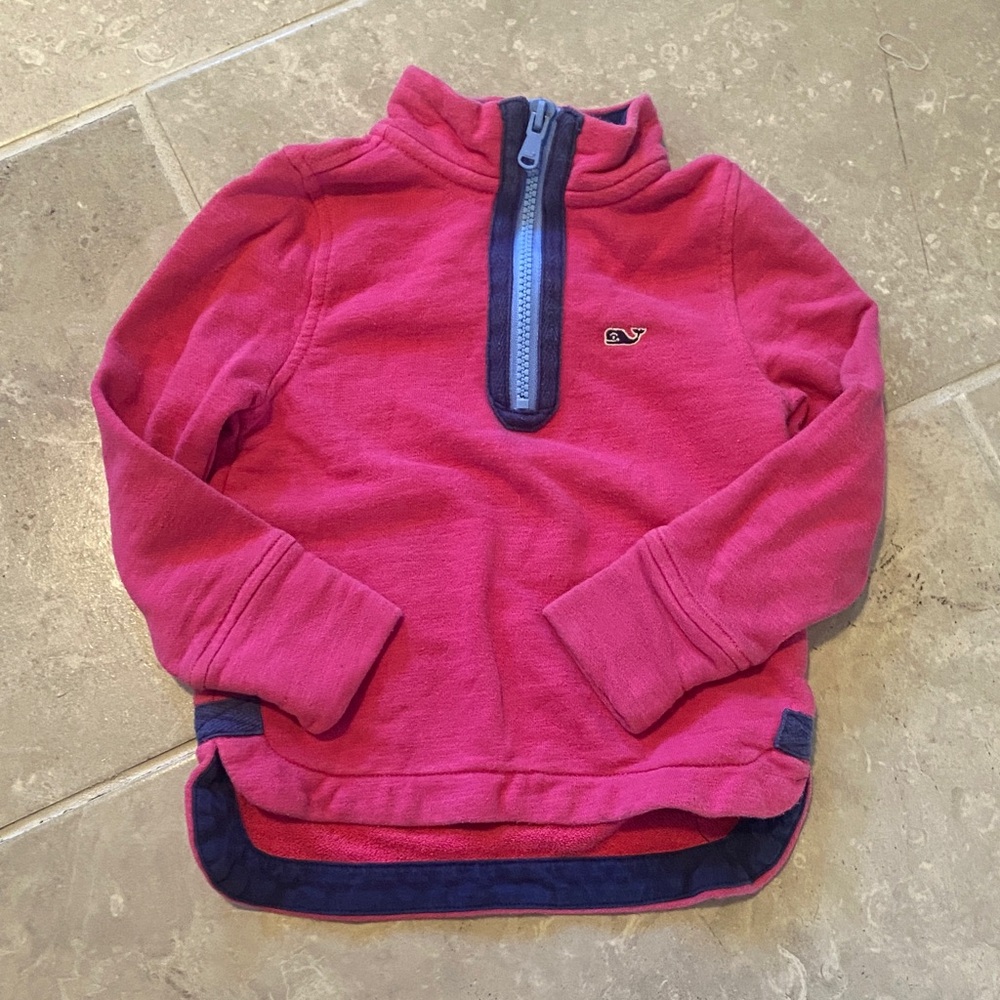 Vineyard Vines Kids Fuchsia Quarter-Zip Sweatshirt
